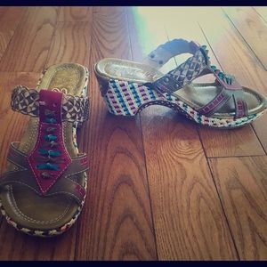 Colorful elite wedge sandals 💕